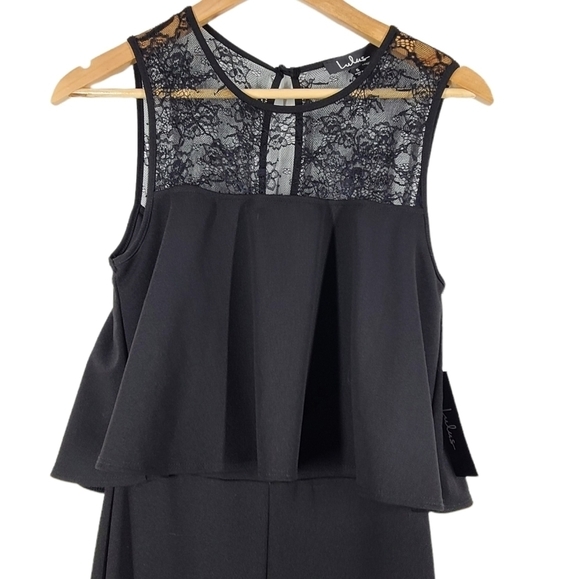 NWT Lulu's Hollywood Heights Black Lace Jumpsuit Small - Picture 5 of 12